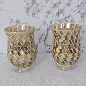 Pier 1 Home Interior mosaic Candle Holder Set Of 2